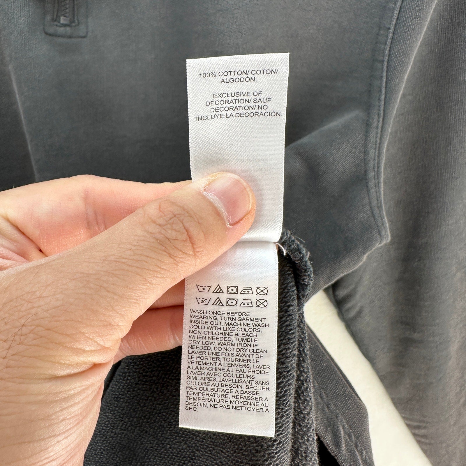 LUCKY BRAND X COLE HAUSER LARGE PATRIOT VINTAGE GREY HALF ZIP SWEATSHIRT