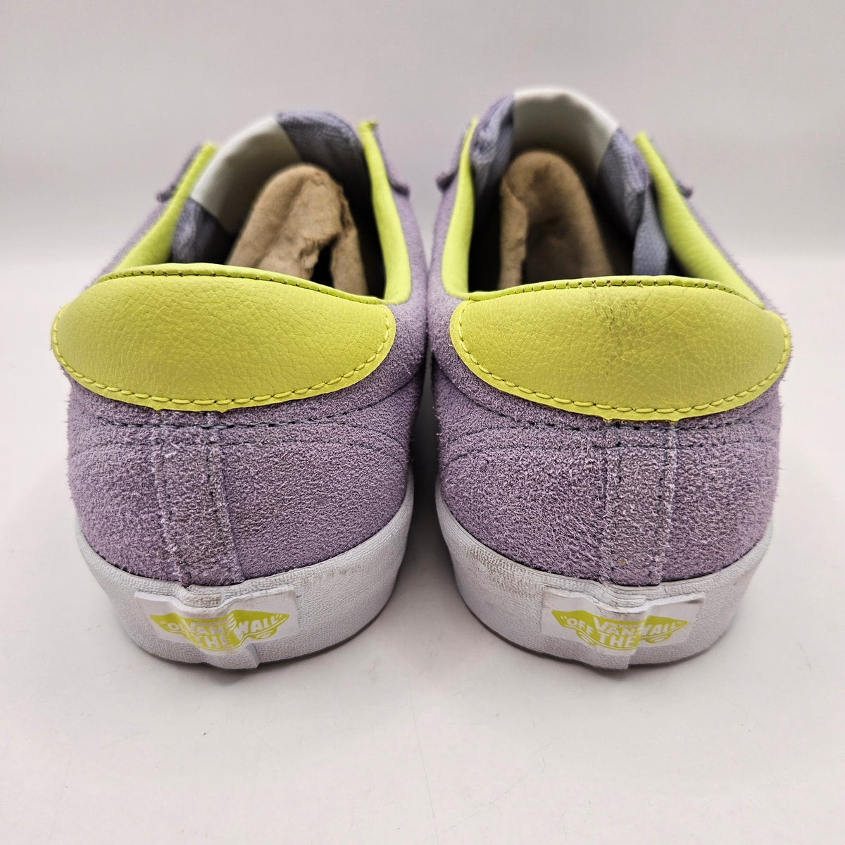 VANS WOMEN'S 7.5 SPORT SNEAKERS LAVENDER LIME GREEN SUEDE OFF THE WALL