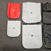 LOT OF 8 - LULULEMON REUSABLE SHOPPING TOTE BAG ASSORTED WHITE BLACK RED ECO BAG