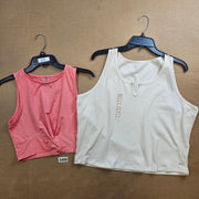 ROXY TWIST FRONT TANK TOP(M) & DSG RIBBED RACERBACK TANK(2XL) LOT 2 NWT
