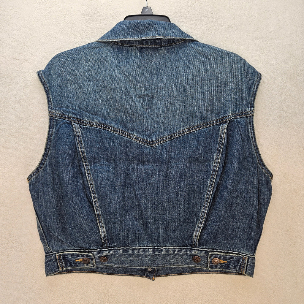 LEVI'S WOMEN'S MEDIUM SHRUNKEN '90S LINEN+ DENIM LIGHTWEIGHT VEST
