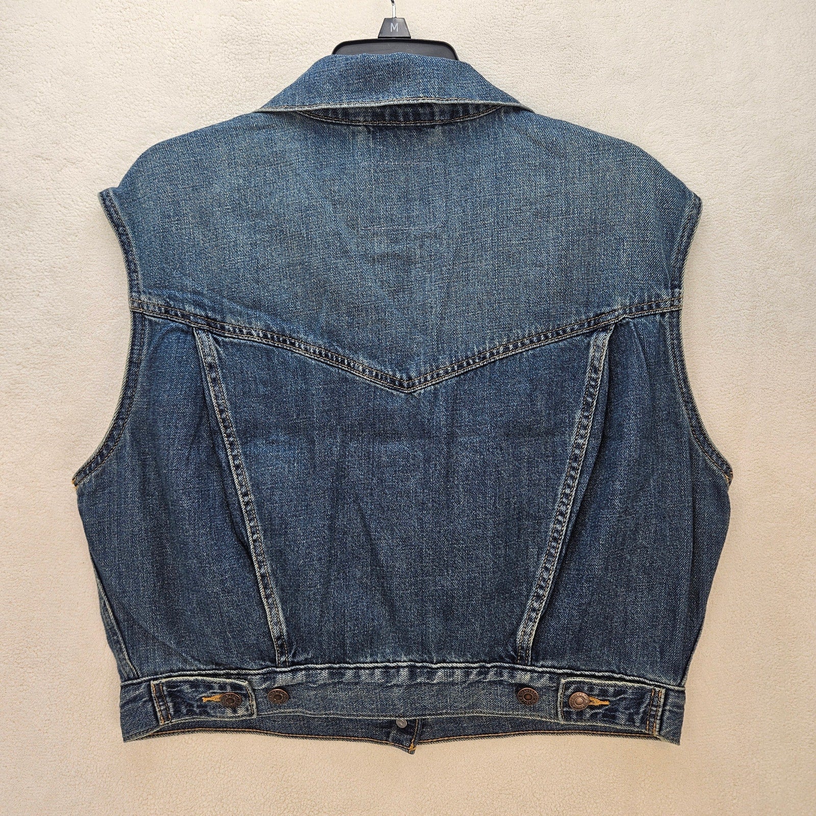 LEVI'S WOMEN'S MEDIUM SHRUNKEN '90S LINEN+ DENIM LIGHTWEIGHT VEST