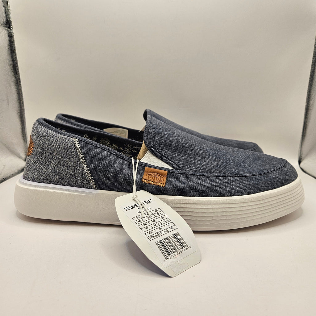HEY DUDE MEN'S 14 SUNAPEE M CRAFT NAVY LOW TOP SNEAKER NWT 40178-410