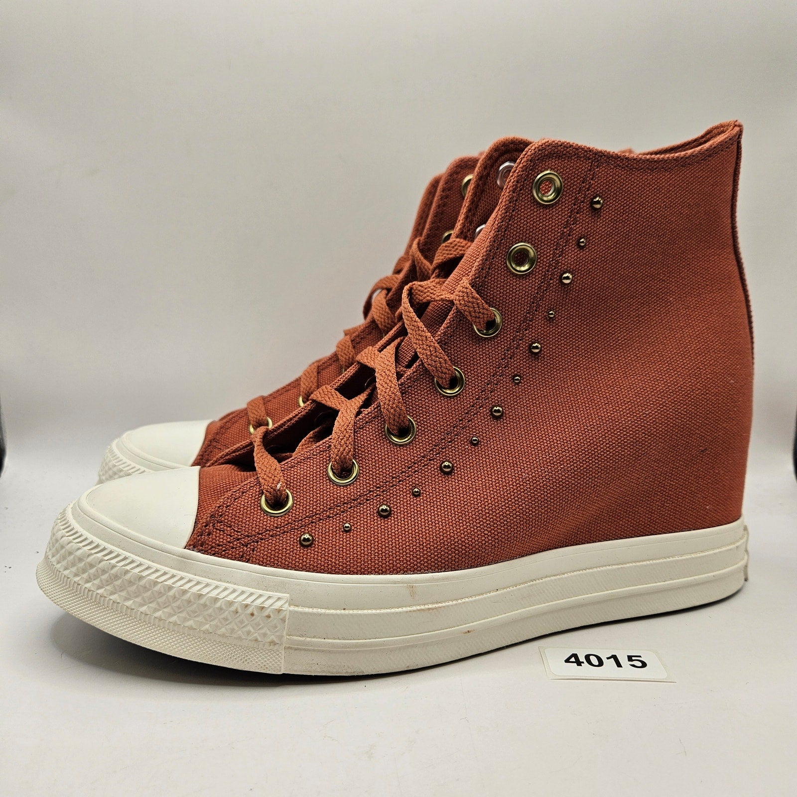 CONVERSE WOMEN'S 10.5 CTAS WEDGE PLATFORM STUDDED RUGGED ORANGE A15107C NWOB