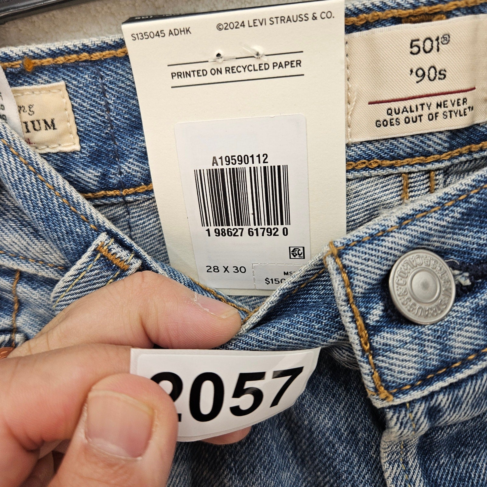 LEVI'S 501 X BEYONCE 90S STRAIGHT JEANS 28X30 WESTERN CRYSTAL NWT $150