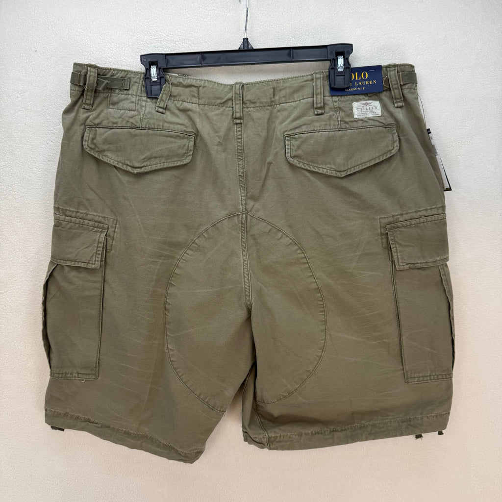 POLO RALPH LAUREN SIZE 42 UTILITY SURPLUS CHINO CARGO SHORTS OLIVE