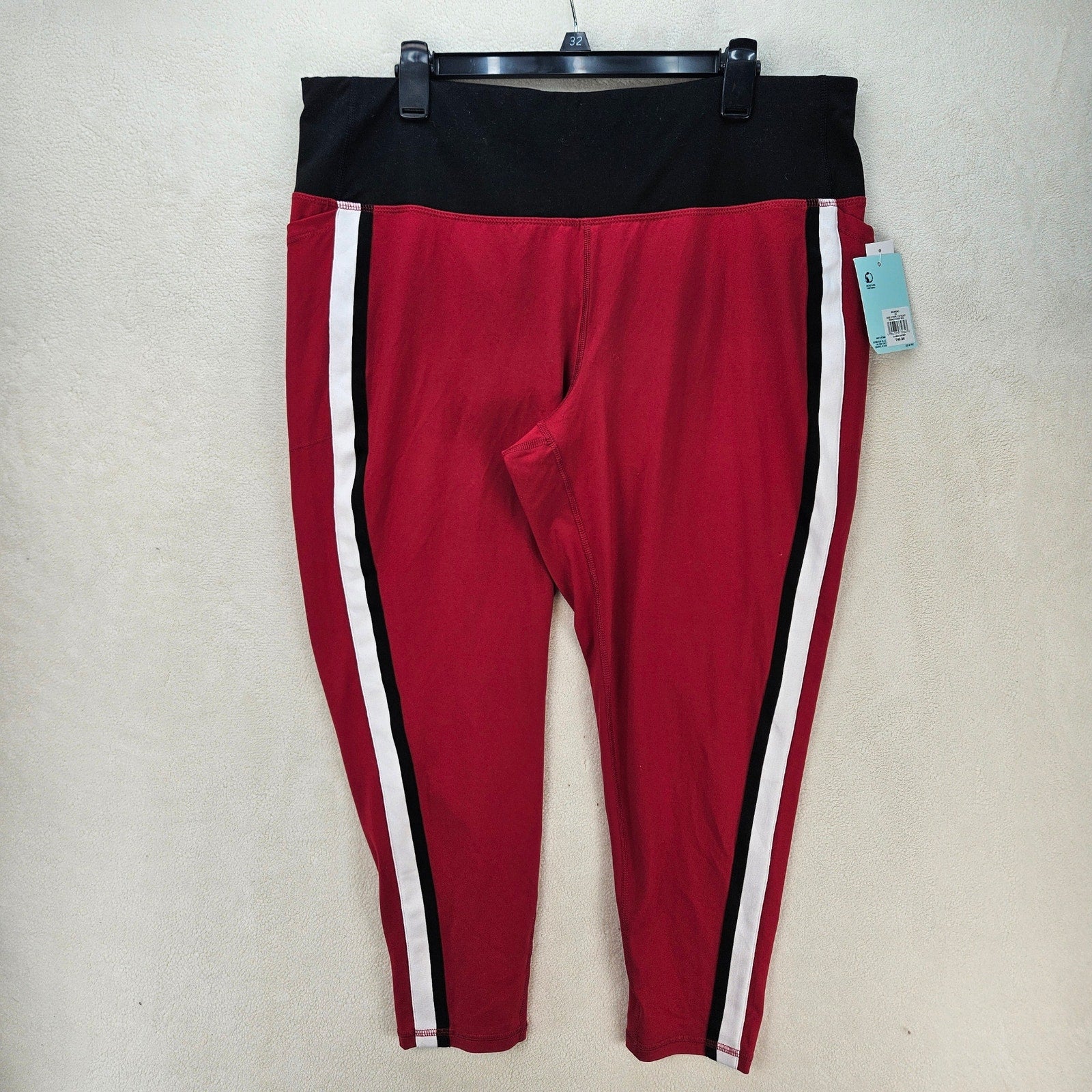 DSG WOMEN'S 2X SIDE STRIPE 7/8 TIGHT HONEY CRISP RED NWT