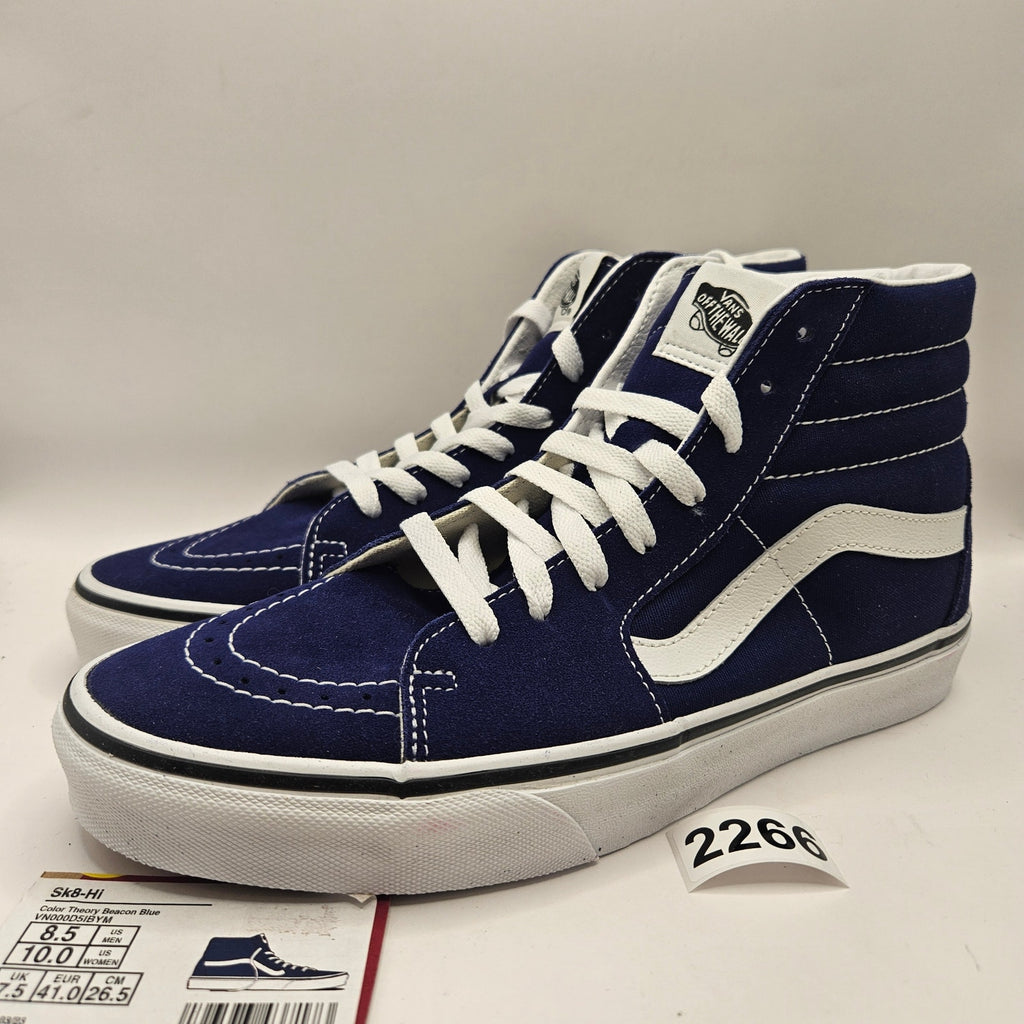 VANS MEN'S 8.5 SK8-Hi COLOR THEORY BEACON BLUE RARE SNEAKER NWOB