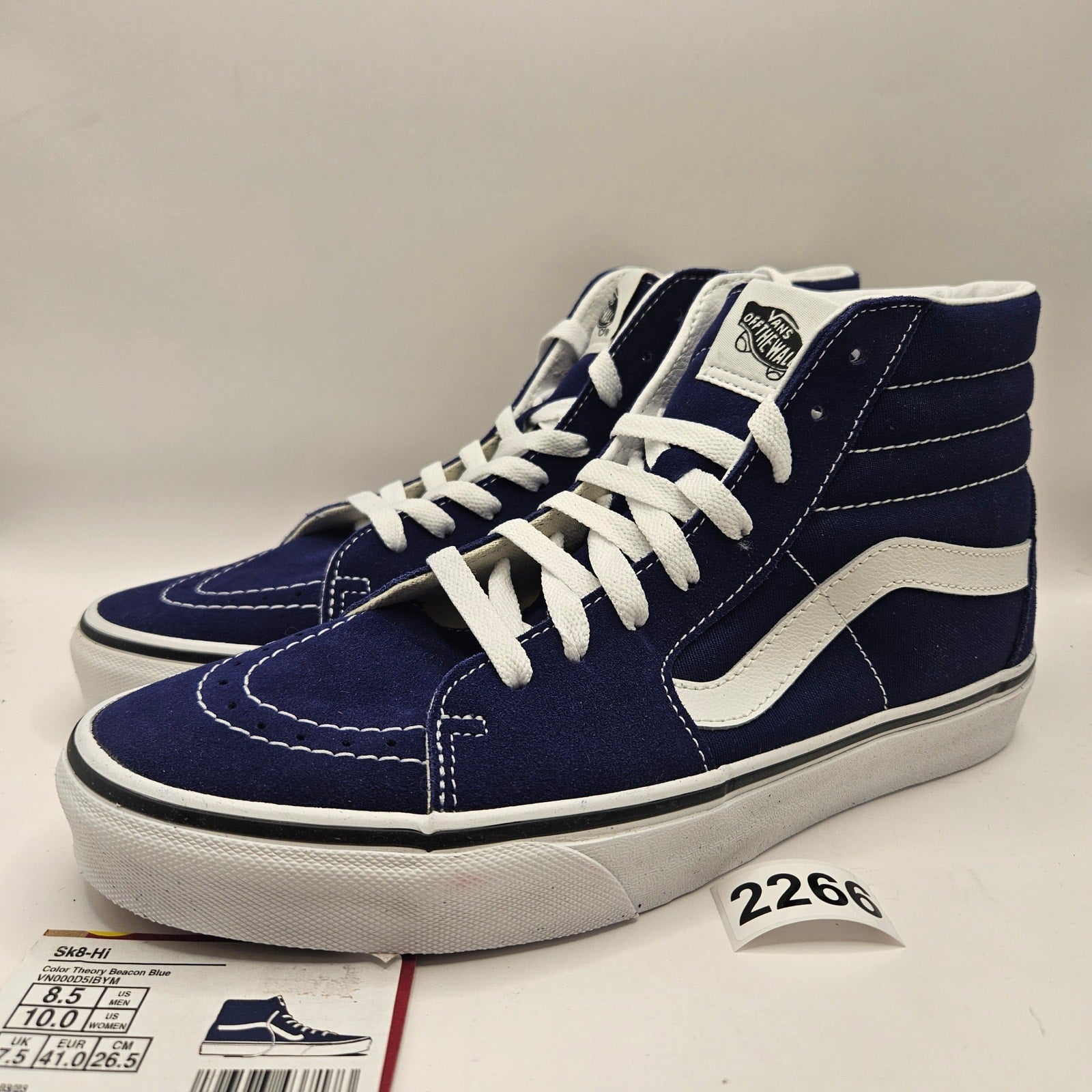 VANS MEN'S 8.5 SK8-Hi COLOR THEORY BEACON BLUE RARE SNEAKER NWOB