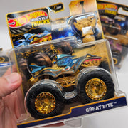 HOT WHEEL MONSTER TRUCKS TROPHY CHAMPION GOLD SERIES LOT OF 3 PIRAN BITE TORQUE
