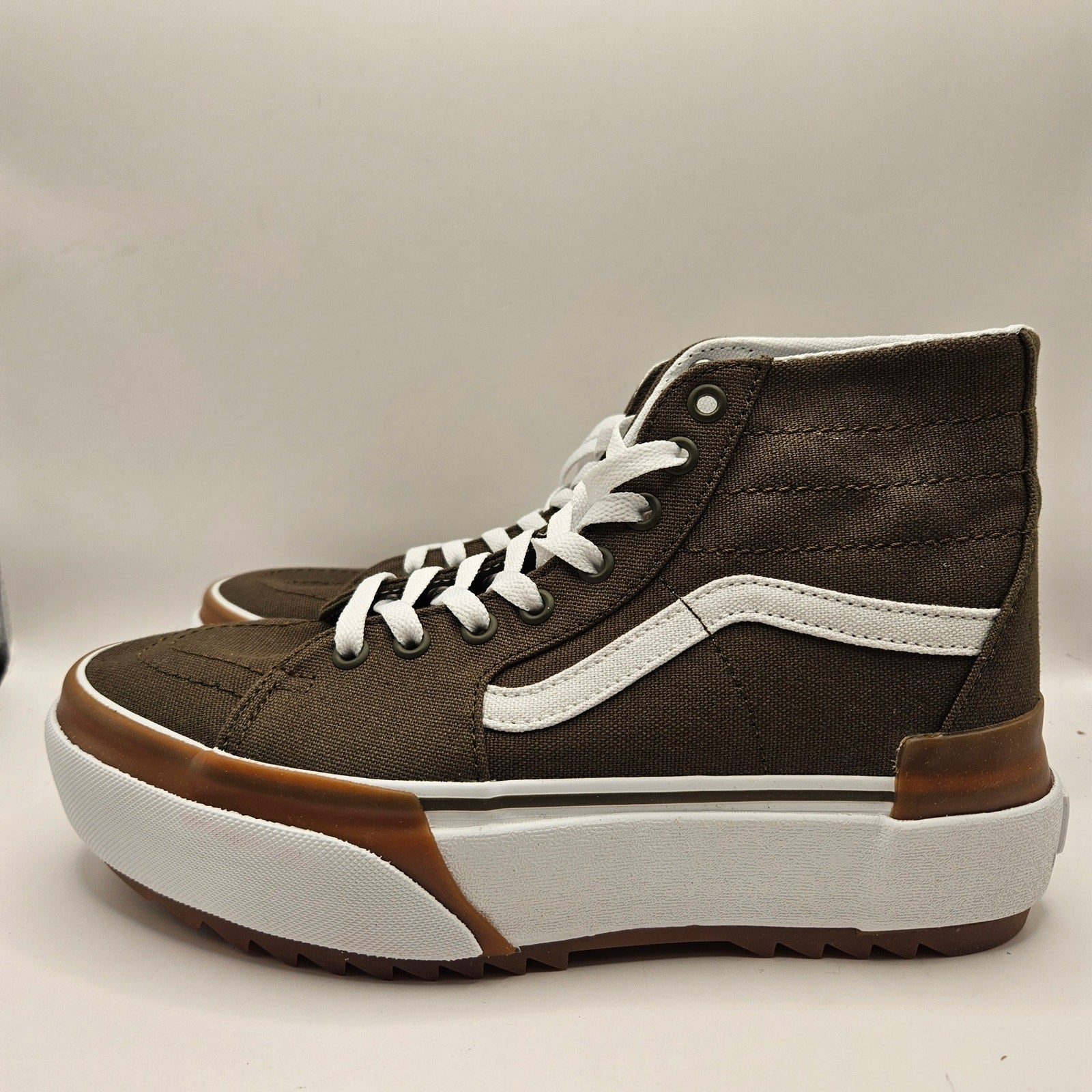 VANS M7.5/W9 SK8 HI TAPERED STACKFORM SNEAKERS DARK OLIVE GREEN NWOB