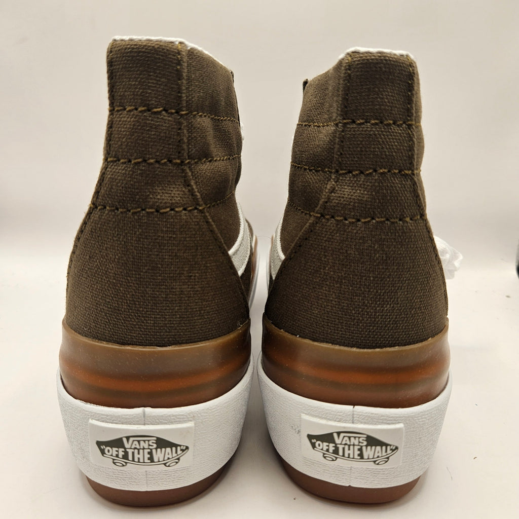 VANS M7.5/W9 SK8 HI TAPERED STACKFORM SNEAKERS DARK OLIVE GREEN NWOB