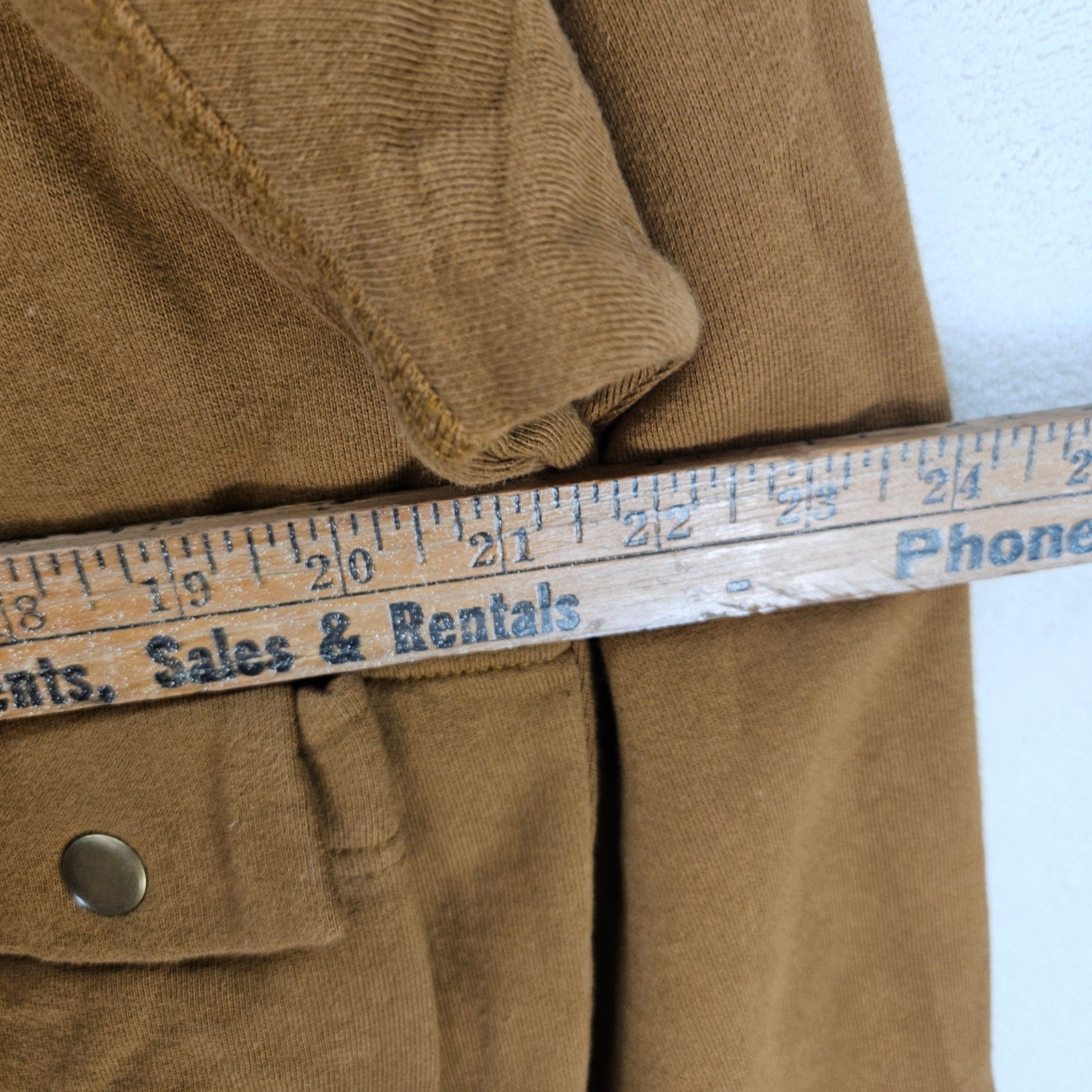 MNML MEN'S SMALL BROWN VINTAGE CARGO POCKET PULLOVER HOODIE NWT