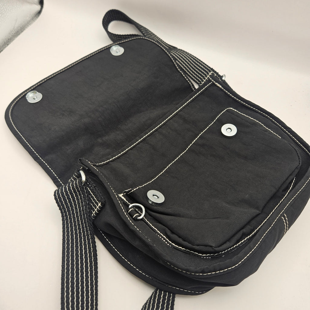 KIPLING FINLEY CROSSBODY NYLON BAG FLAP CLOSURE BLACK