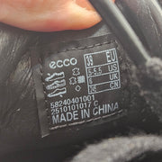 ECCO WOMEN'S 8.5 SOFT 60 LEATHER SNEAKER LOW TOP BLACK WHITE 58240401001
