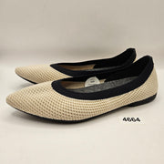 ALLBIRDS WOMEN'S 9 BREEZER POINT BALLET FLAT WARM WHITE BLACK SOLE A12672