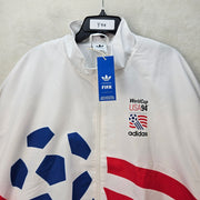 ADIDAS MEN'S XL CLASSIC USA WORLD CUP 94 LOGO RETRO WOVEN TRACK JACKET KC5442