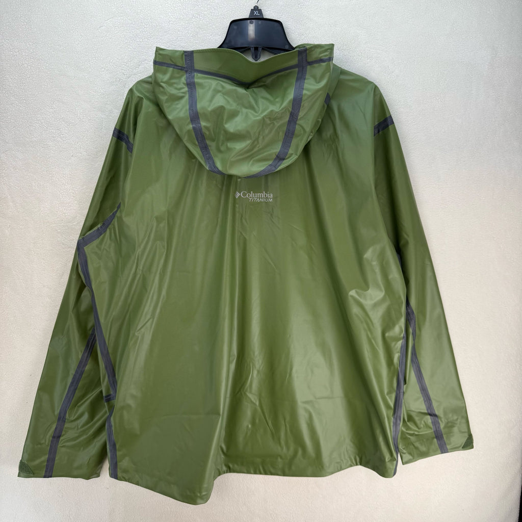 COLUMBIA MEN'S XXL OUTDRY EXTREME MESH HOODED SHELL JACKET GREEN