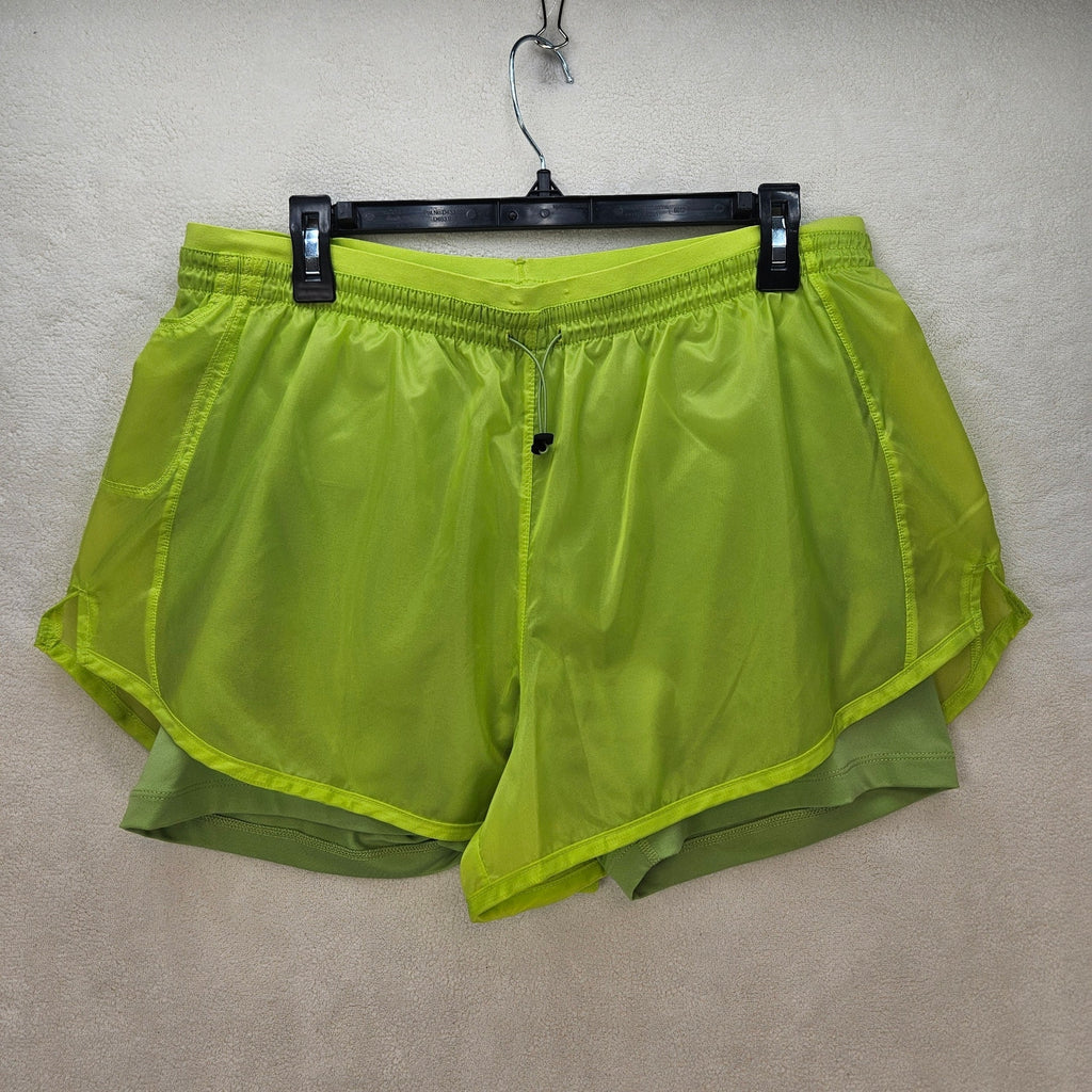 NIKE WOMEN'S LARGE ICON CLASH TEMPO LUXE RUNNING SHORTS GREEN DM7739-321 NWT