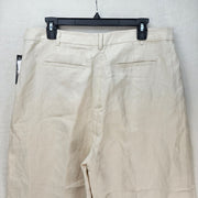 LAUREN RALPH LAUREN WOMEN'S 14P LINEN BLEND WIDE LEG CROPPED PANTS NWT IVORY