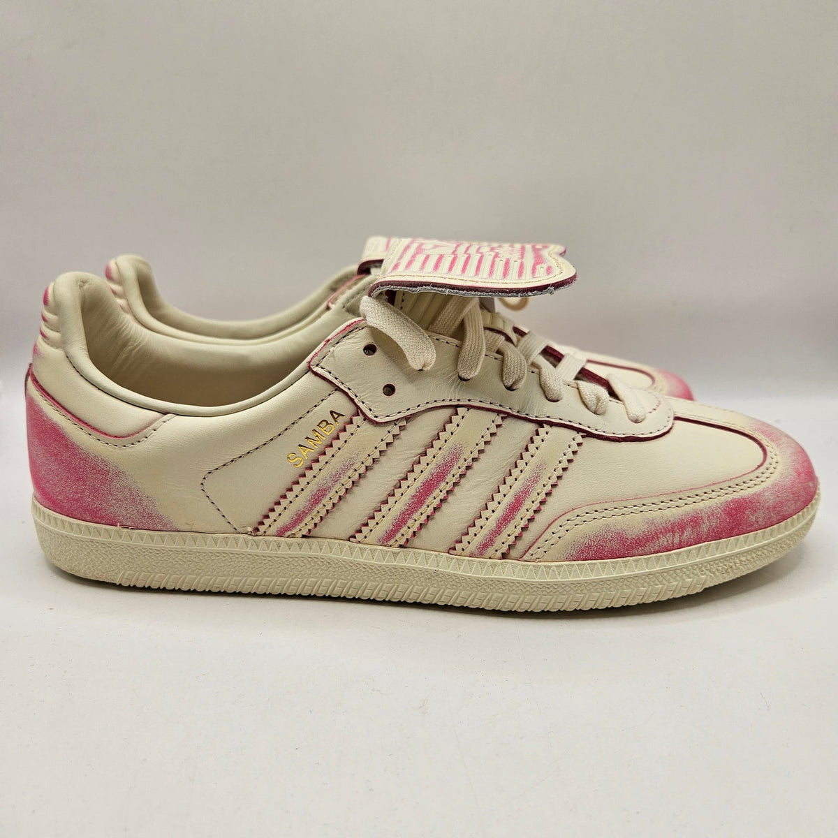 ADIDAS WOMEN'S 8.5 ORIGINALS SAMBA LT DISTRESSED PACK PINK CREAM WHITE JR5998
