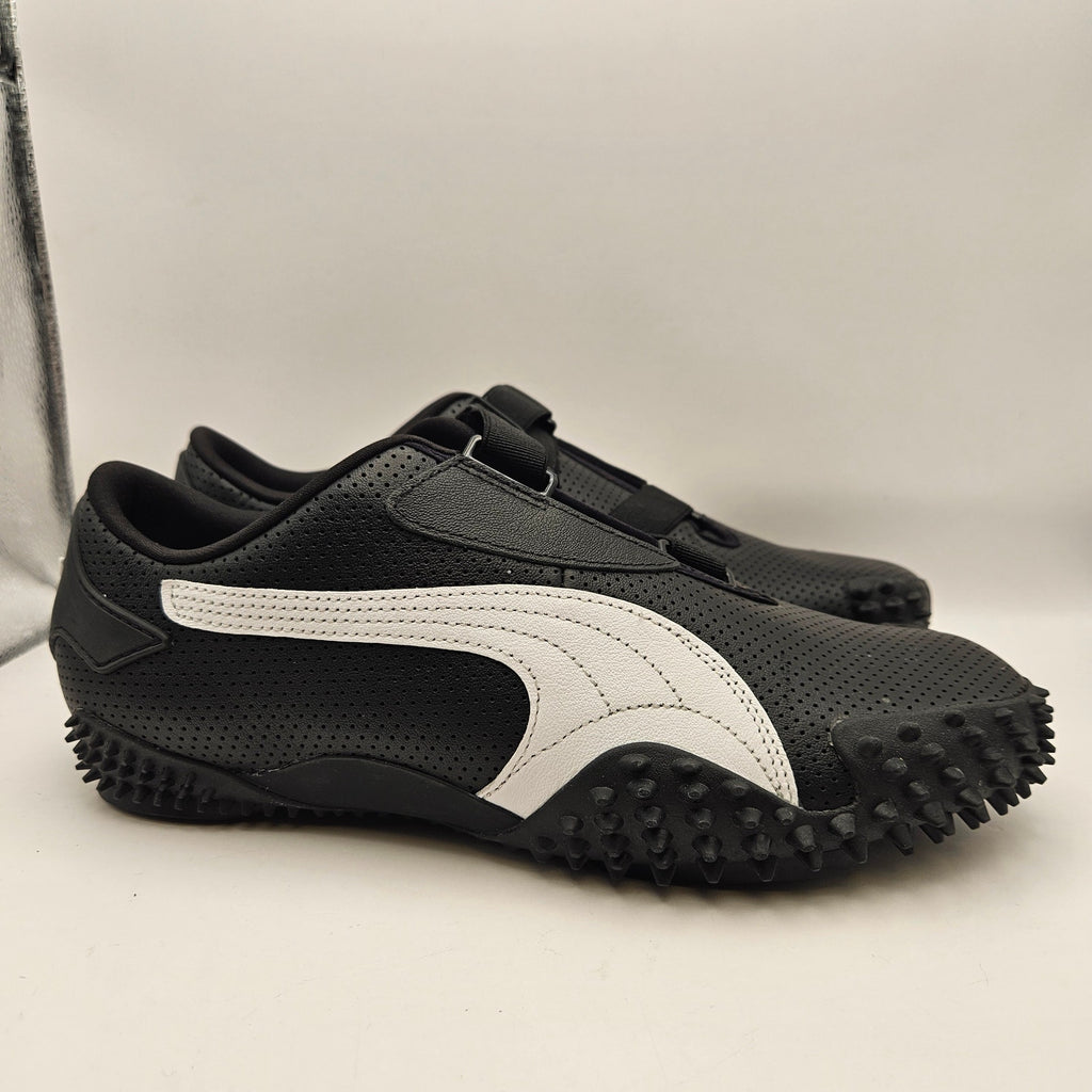 PUMA MEN'S 10.5 MOSTRO PERFORATED LEATHER PACK BLACK WHITE 397331-02 NWOB