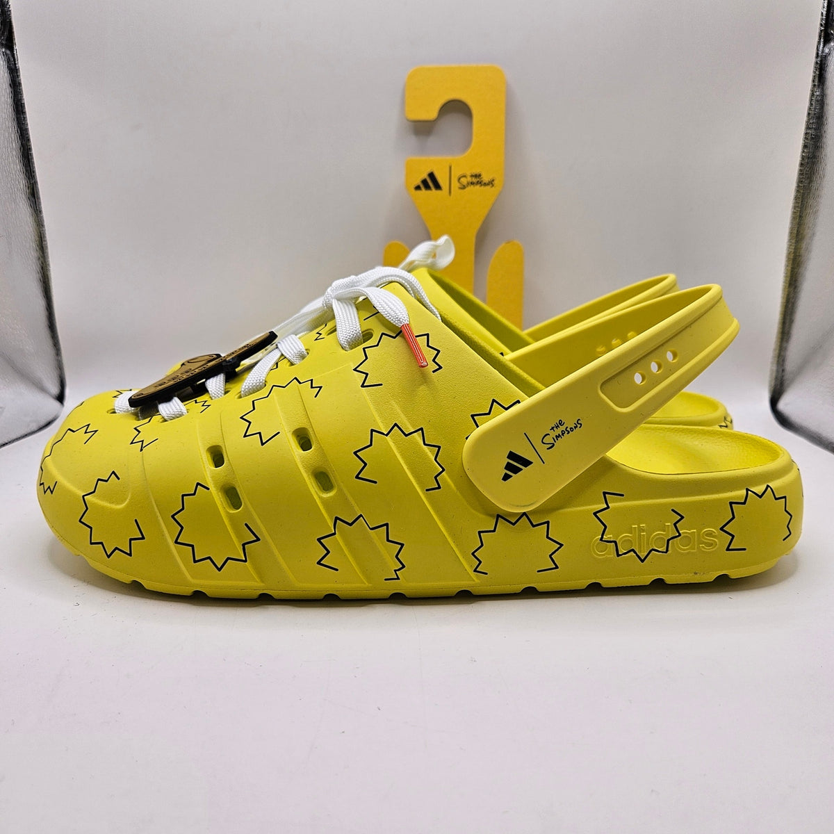 ADIDAS MEN'S 11 THE SIMPSONS ADILETTE CLOG YELLOW BLACK SANDAL HQ2580