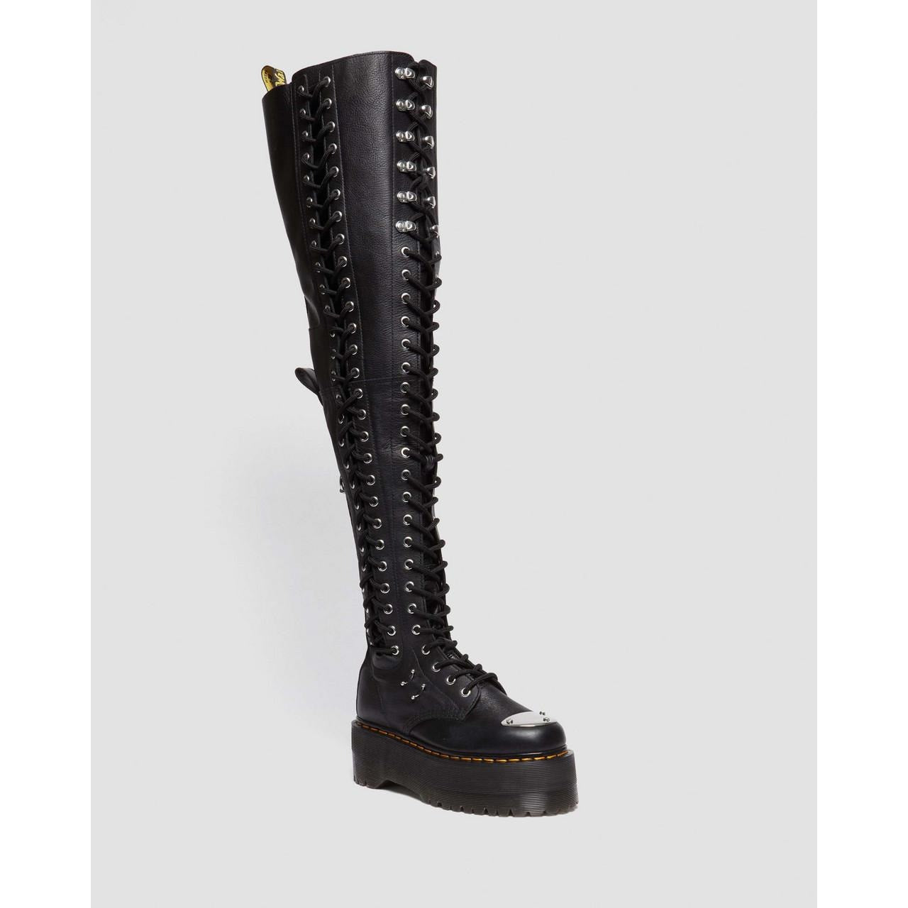 DR MARTENS WOMEN'S 6 VIRGINIA LEATHER 28-EYE EXTREME MAX THIGH HIGH BOOTS NWOB