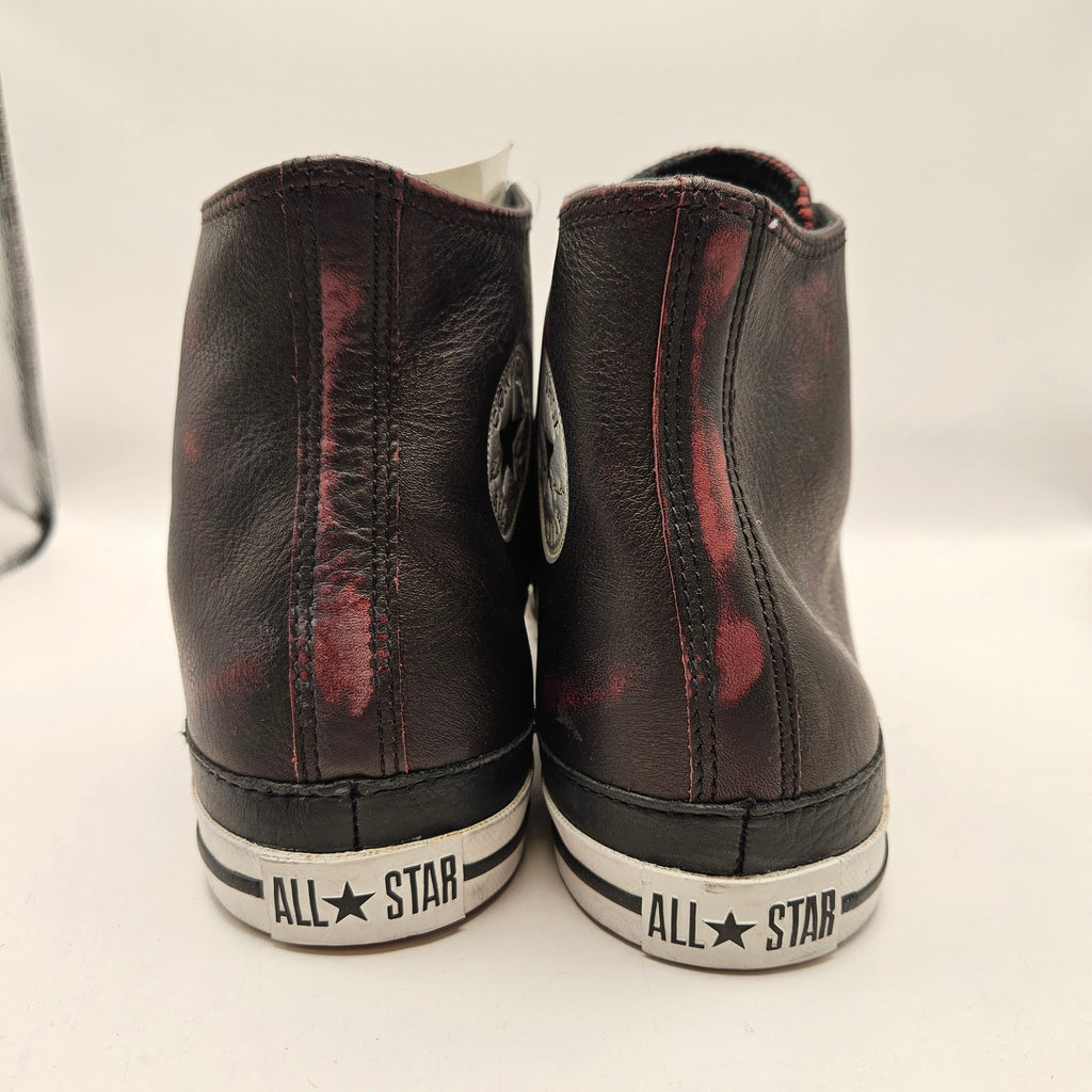 CONVERSE RARE M7.5 W9.5 CHUCK TAYLOR LEATHER HI BLACK CRANBERRY 125569C NWOB