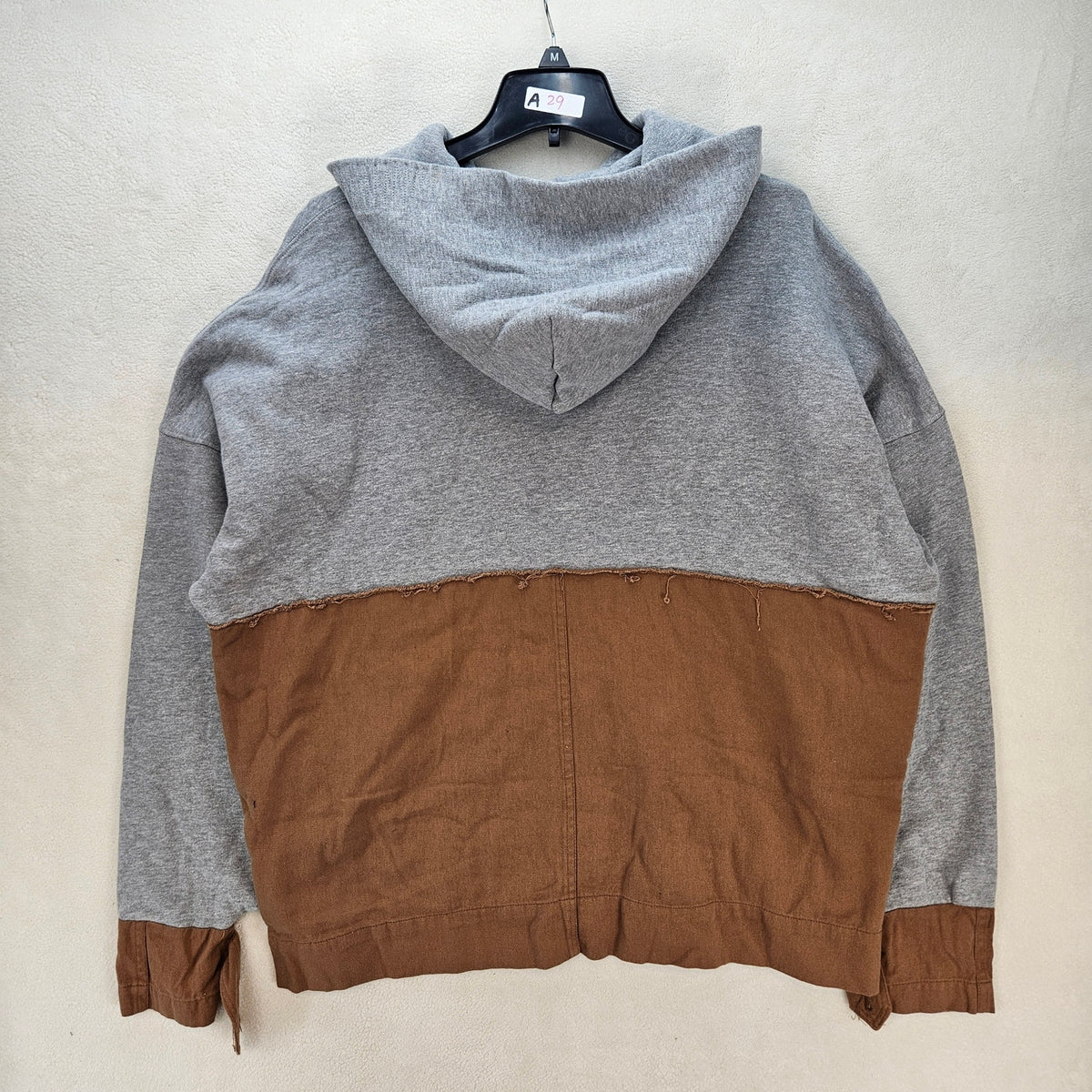 MNML MEN'S SMALL GREY MASH UP UTILITY PULLOVER HOODIE NWT