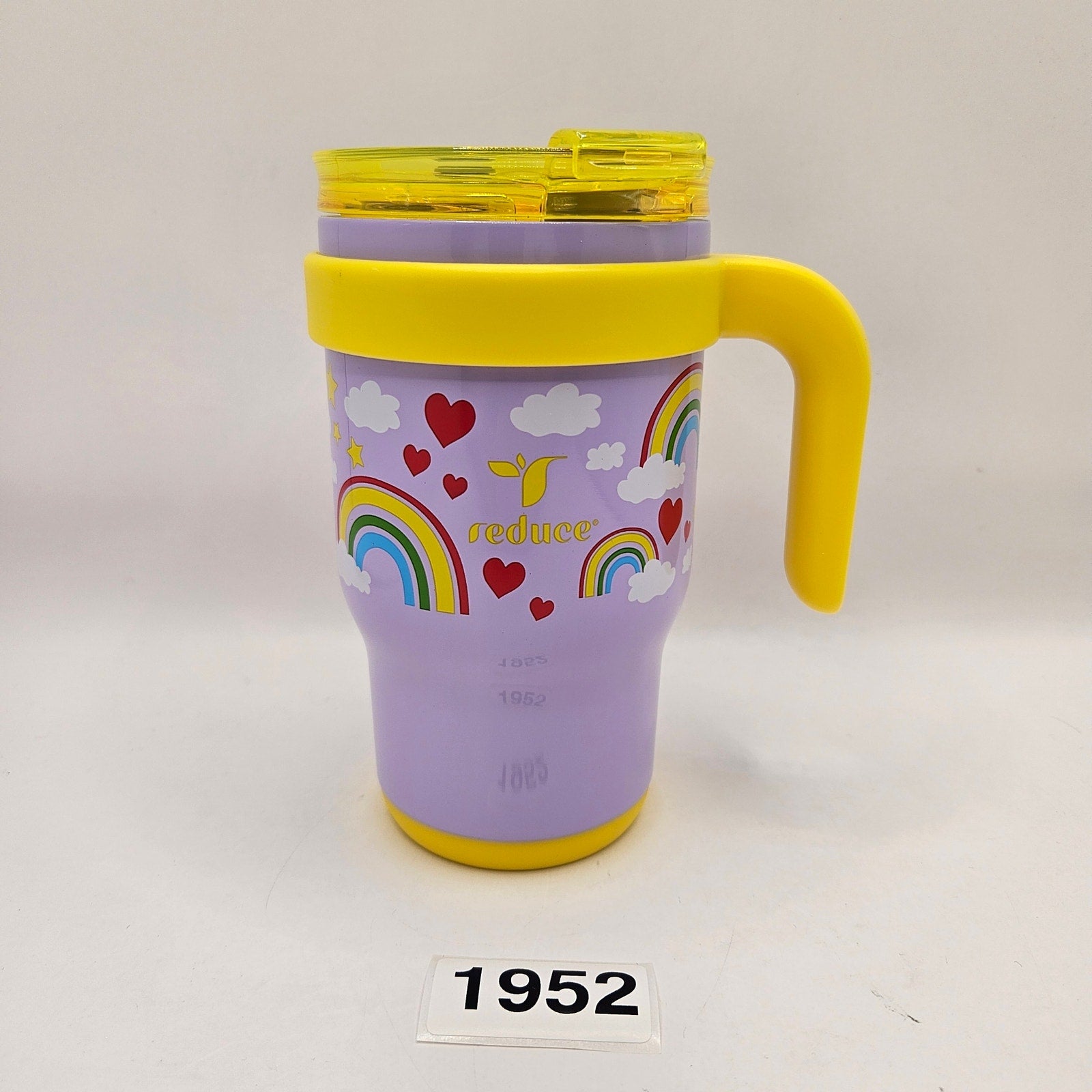 REDUCE 14oz PURPLE YELLOW COLDEE VACUUM INSULATED STAINLESS STEEL STRAW TUMBLER