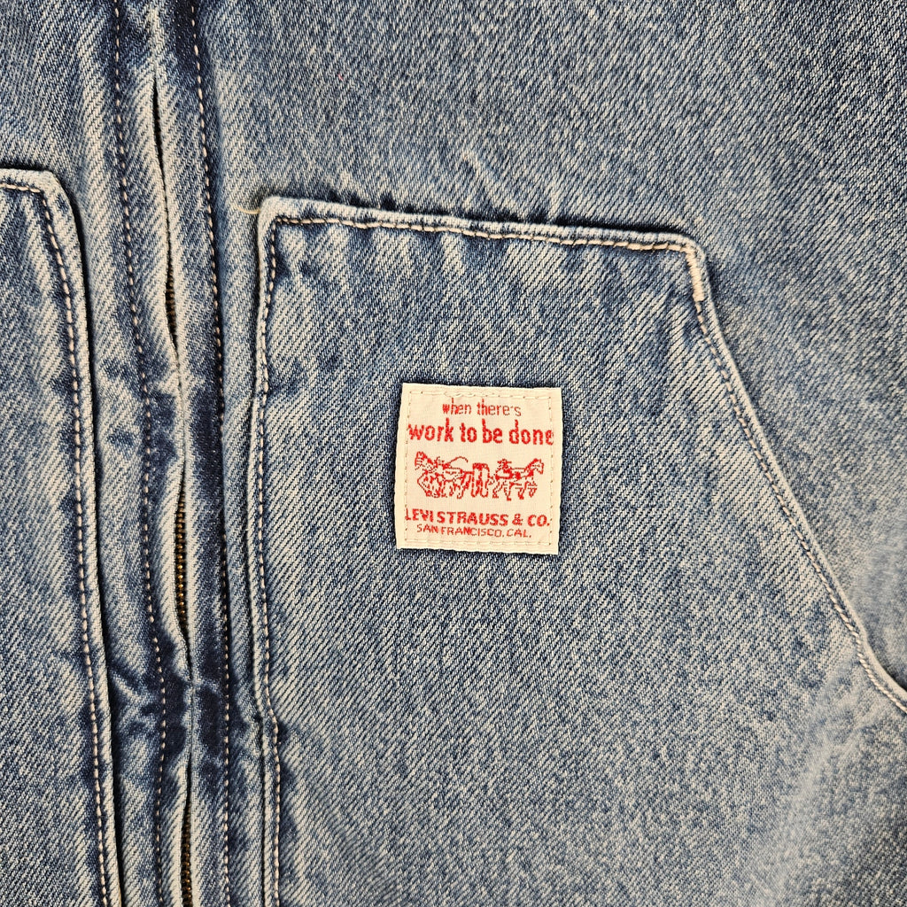 LEVI'S MEN'S LARGE SANSOME VEST INSULATED SUNBURNT MEDIUM WASH NWT