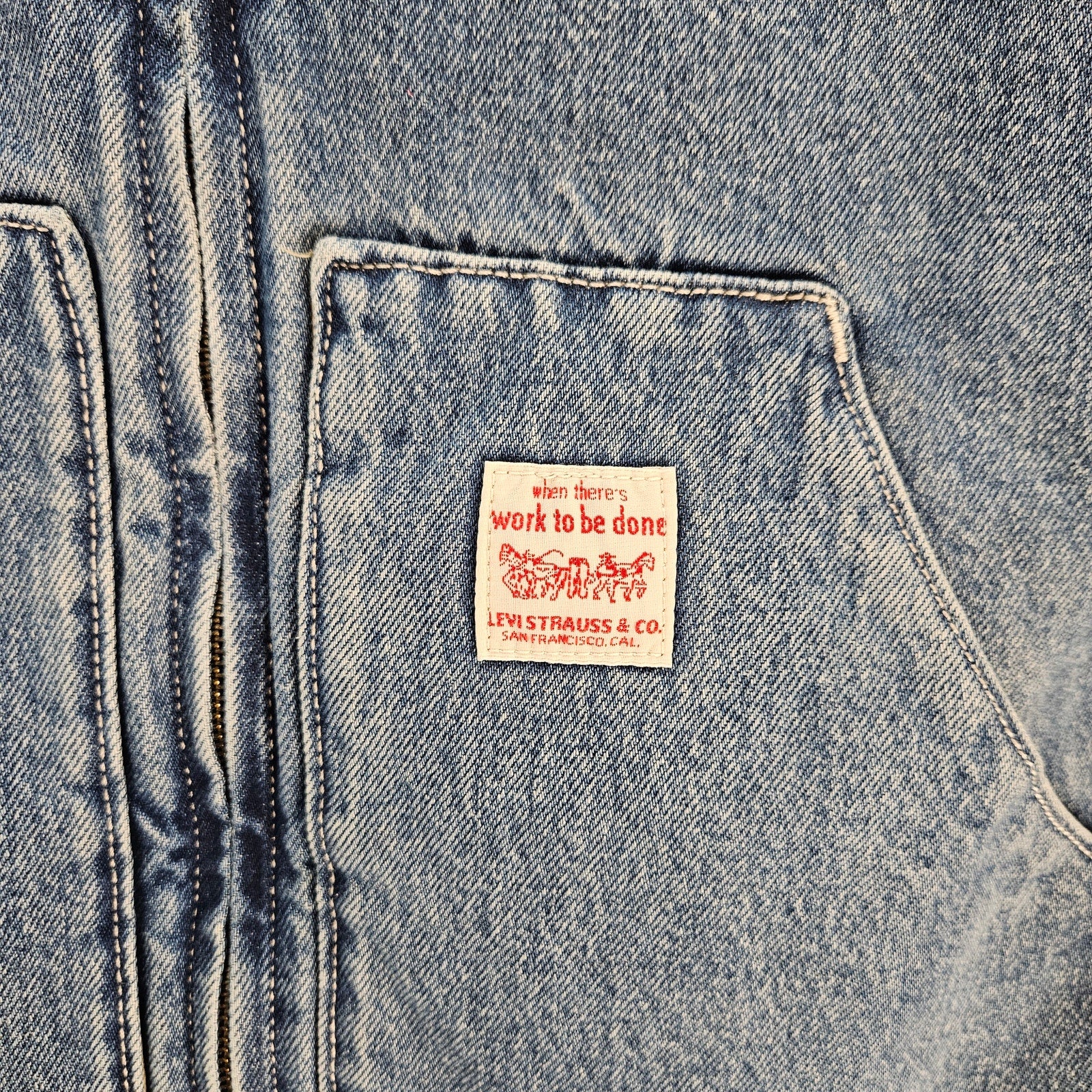 LEVI'S MEN'S LARGE SANSOME VEST INSULATED SUNBURNT MEDIUM WASH NWT
