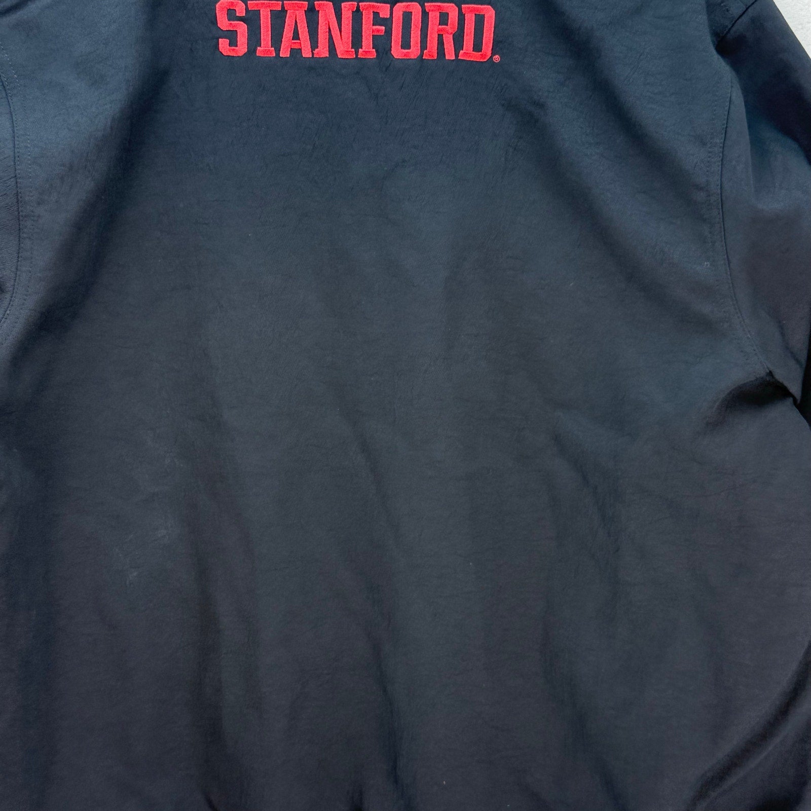 NIKE X STANFORD WOMEN'S LARGE FOOTBALL JACKET QUILTED FLEECE BLACK