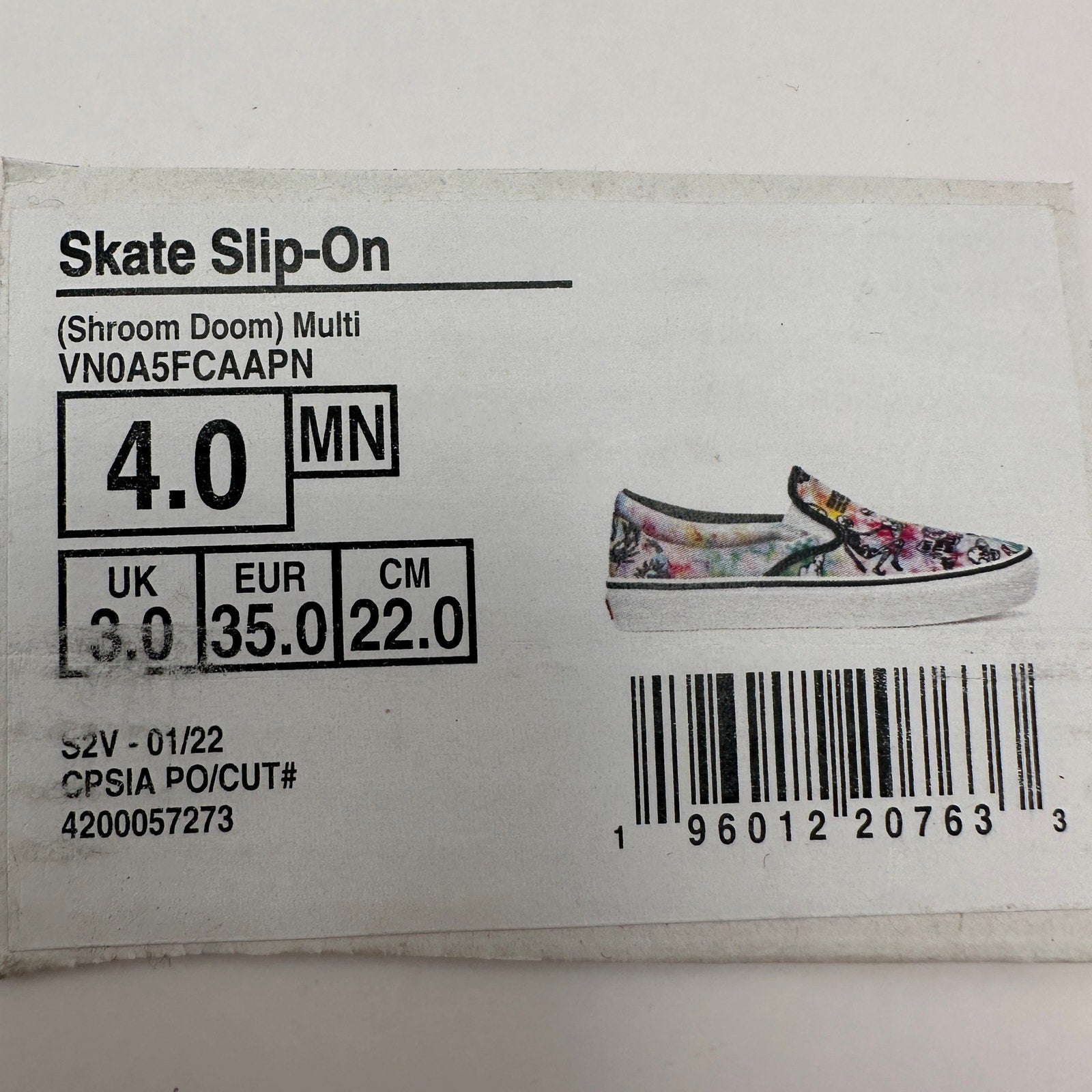 VANS Men's 4 Shroom Doom Skate Slip-on Shoes Moon Sun Trippy