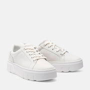 TIMBERLAND WOMEN'S 9.5 LAUREL COURT LOW LACE SNKR WHT FULL GRAIN NIB