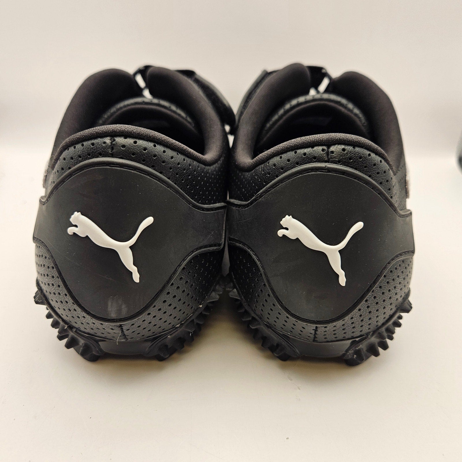 PUMA MEN'S 11.5 MOSTRO PERFORATED LEATHER PACK BLACK WHITE 397331-02 NWOB