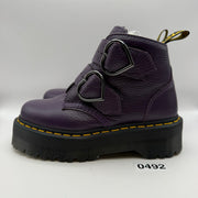 DR MARTENS WOMEN'S 5 DEVON HEART PURPLE MID PLATFORM BOOT
