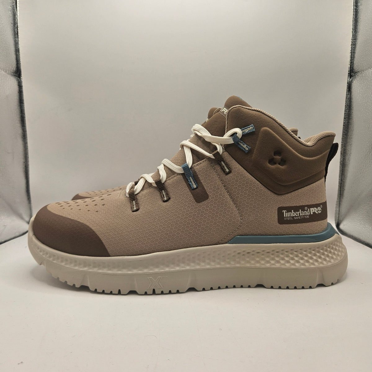 TIMBERLAND PRO MEN'S 10.5 INTERCEPT STEEL SAFETY TOE FLEX ORTHOLITE BEIGE