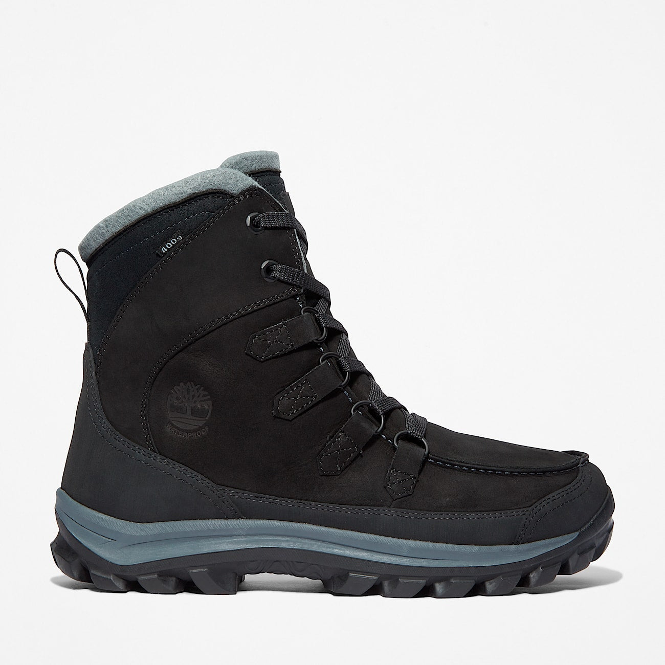 TIMBERLAND MEN'S 8 CHILLBERG WATERPROOF WINTER BOOT BLACK NUBUCK NIB