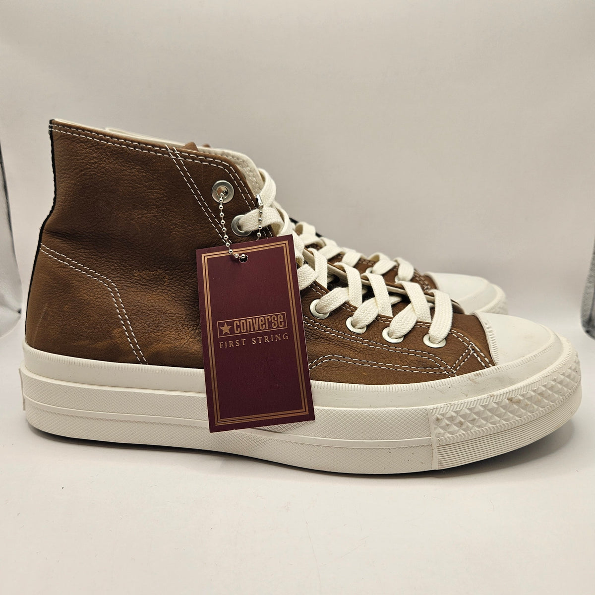 CONVERSE MEN'S 9 FIRST STRING BROWN VIBRAM ALL LEATHER CHUCK TAYLOR A17915C