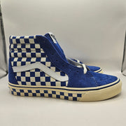VANS MEN'S 11 SK8-HI CHECKERBOARD SIDEWALL CLASSIC BLUE SKATEBOARD NWOB