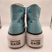 CONVERSE WOMEN'S 10 ALL STAR DOUBLE STACK PLATFORM HI TOP BLUE WHITE A115543C