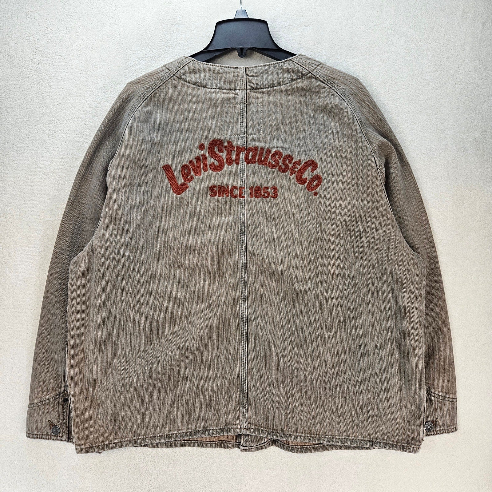 LEVI'S MENS XL UNION ENGINEER CARDIGAN UNIFORM BADGE TAN NWT