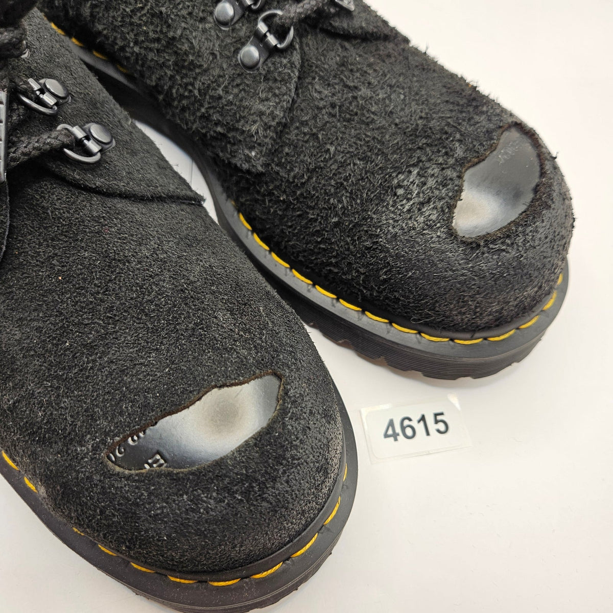 DR MARTENS MEN'S 10 BLACK BEX EXPOSED ST STEEL TOE 1461 OXFORD SHOES SUEDE