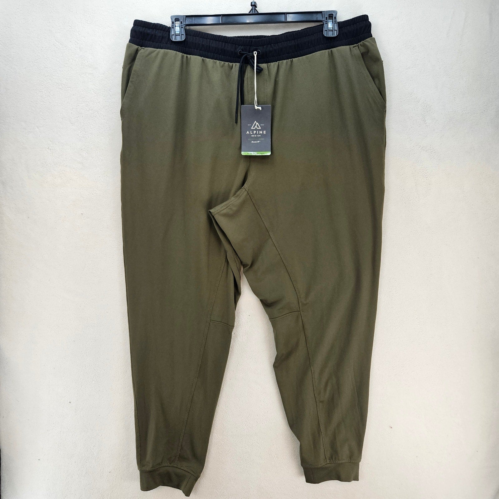 VRST MENS XXL OLIVE GREEN ELEVATE PANTS PERFORMANCE ACTIVE STRETCH TAPER JOGGER
