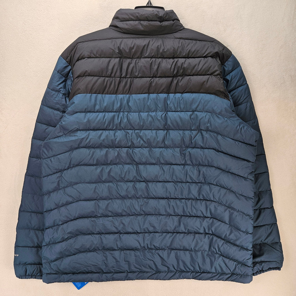 COLUMBIA MEN'S XL POWDER LITE II PUFFER JACKET BLUE BLK OMNI HEAT INSULATED NWT