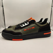 RALPH LAUREN POLO MEN'S 15 PS300 LEATHER PANEL LO TOP SNEAKER OLIVE GREEN NWOB