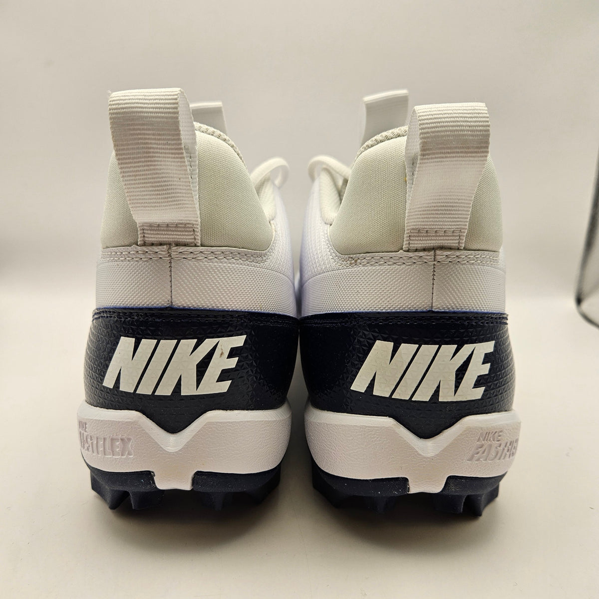 NIKE MEN'S 10 ALPHA FASTFLEX FOOTBALL CLEATS WHITE NAVY FN0028-104 NWOB