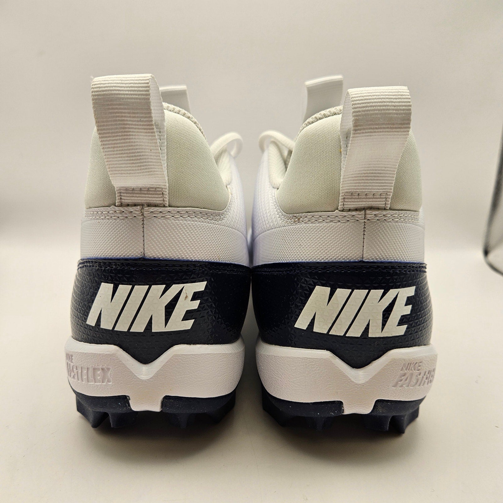 NIKE MEN'S 10 ALPHA FASTFLEX FOOTBALL CLEATS WHITE NAVY FN0028-104 NWOB